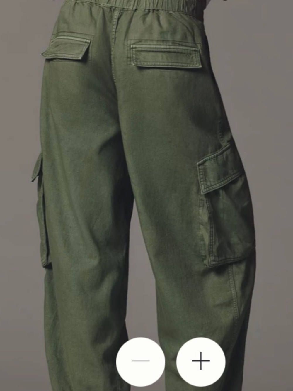 Pilcro cotton-linen cargo pants Olive size M - Picture 3 of 4